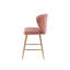 Chaise à hauteur de comptoir Baxton, velours rose et finition dorée