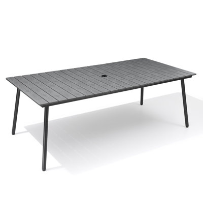 Gnni Rectangular Outdoor Dining Table with Umbrella Hole