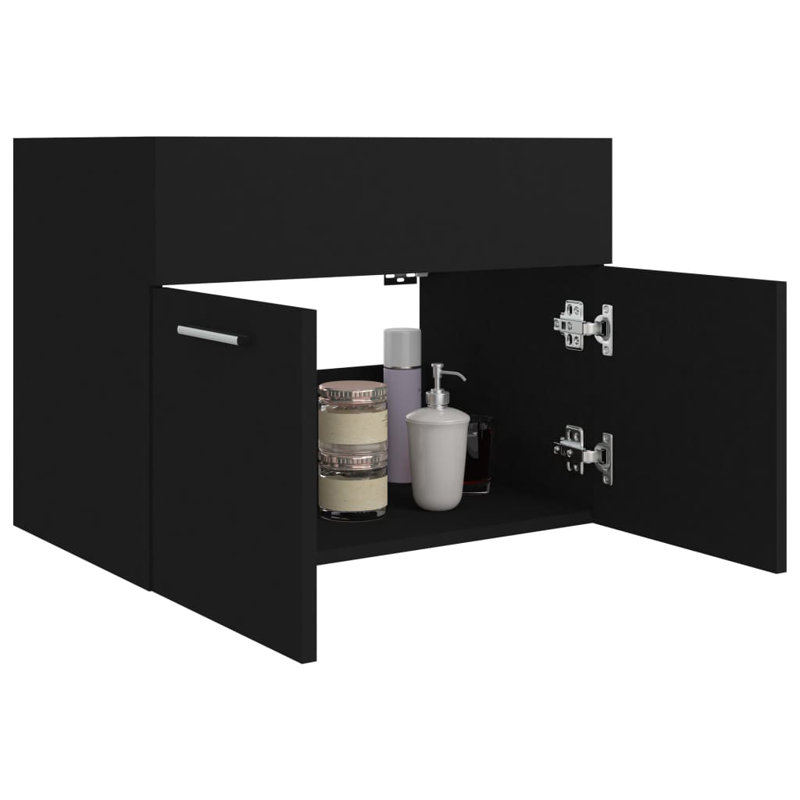 Eliona Bathroom Vanity Base Only, 46Cm H x 60Cm W x 38.5Cm D, Black