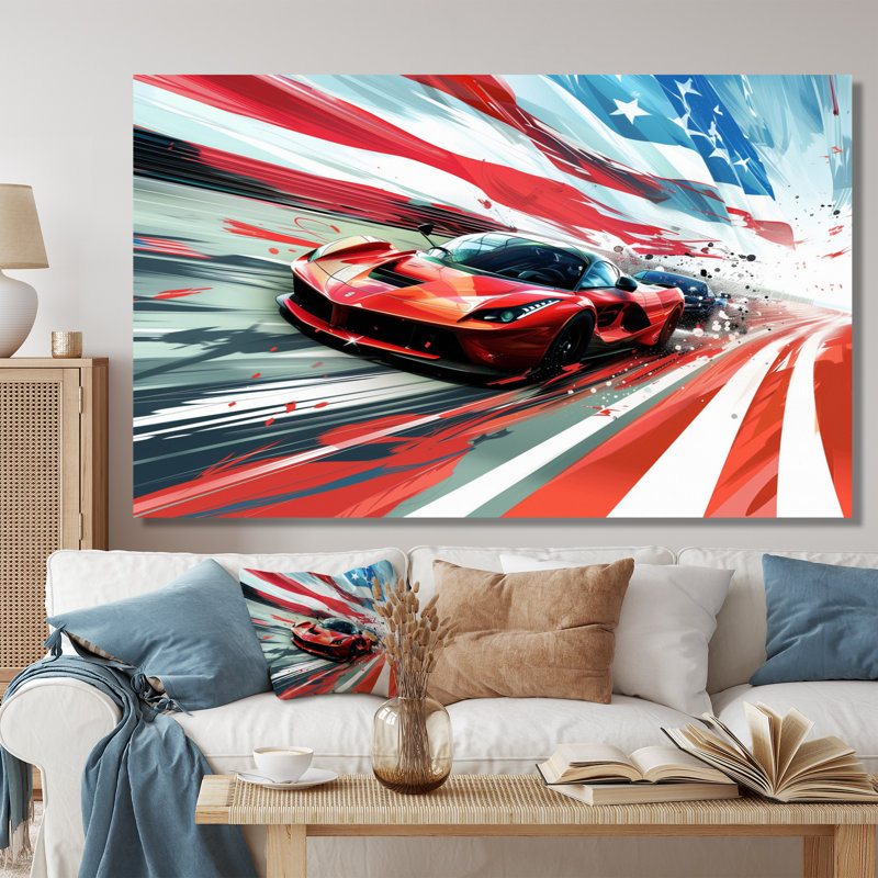 Décoration murale Syrine - Pistes de course, Toile tendue, 40" H x 60" W