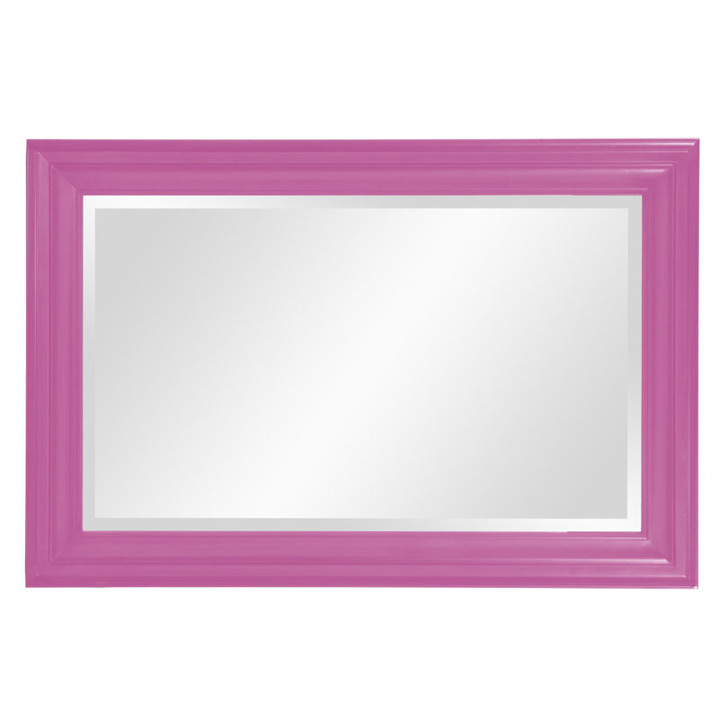 Cyrus Wood Rectangle Wall Mirror, Hot Pink