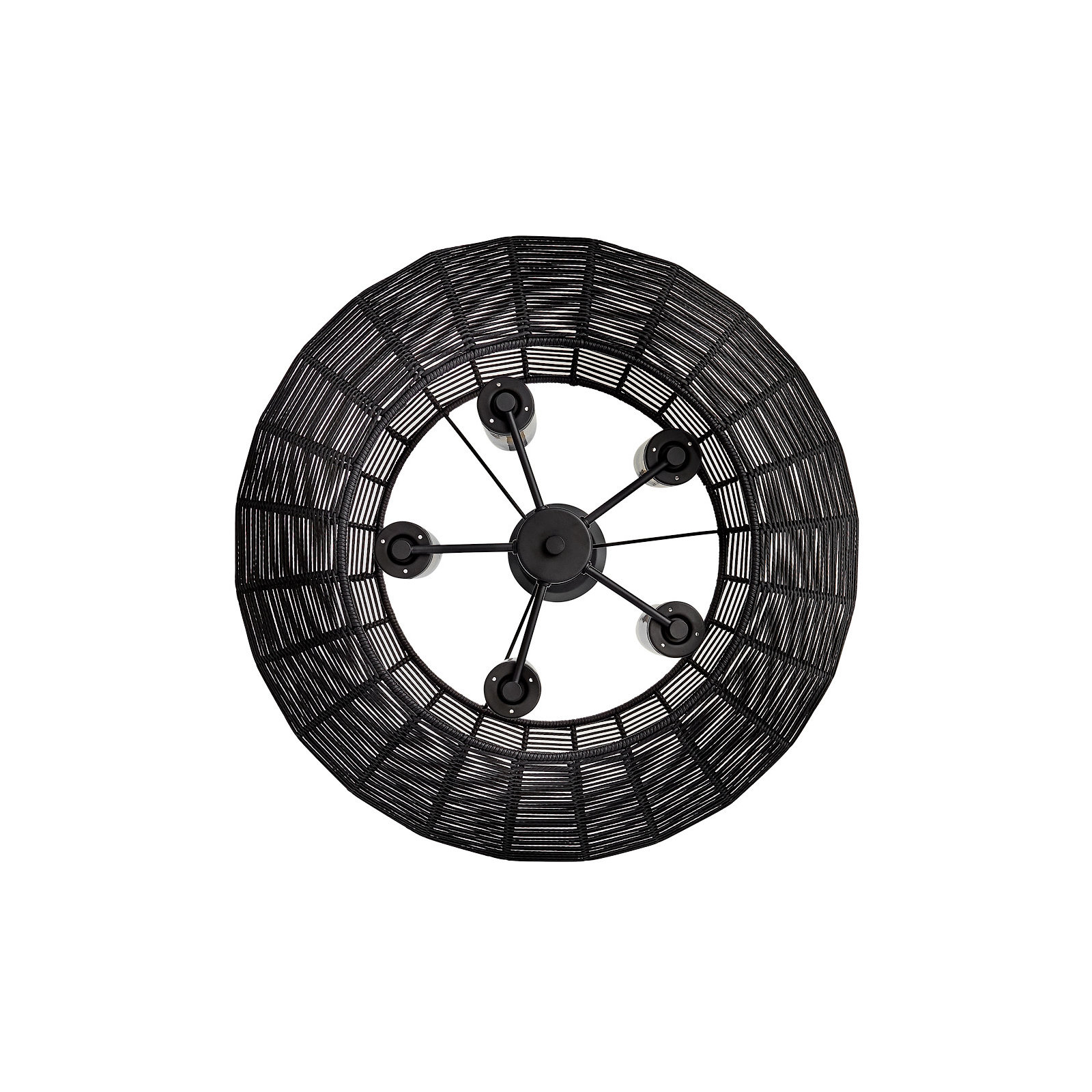 Abbey Outdoor Metal Chandelier, Black