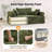 Boneless Modern Convertible Sleeper Sofa Stackable Corduroy Sofa Bed-1542392362
