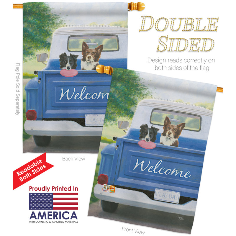 Ensemble de drapeaux en polyester 40 x 28 po Play Day With Buddy