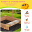 39" x 39" Wooden Kids Sandbox with Retractable UV Canopy & Lid Cover – Outdoor Sand Pit with 2 Side Buckets, Bottom Liner & Drainage – Anti-Collision – Solid Wood