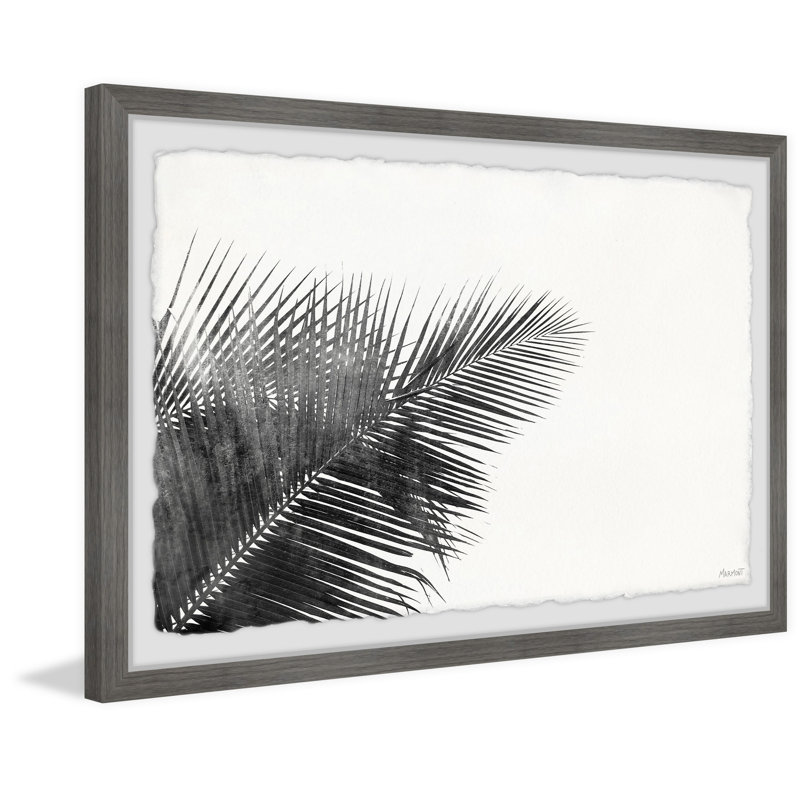 Blue Palm Leaf II 1 Piece Single Picture Frame Wall Art, 38cm H x 45cm W x 3.81cm D