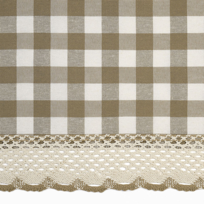 Orner Gingham Swag Kitchen Curtain, Taupe