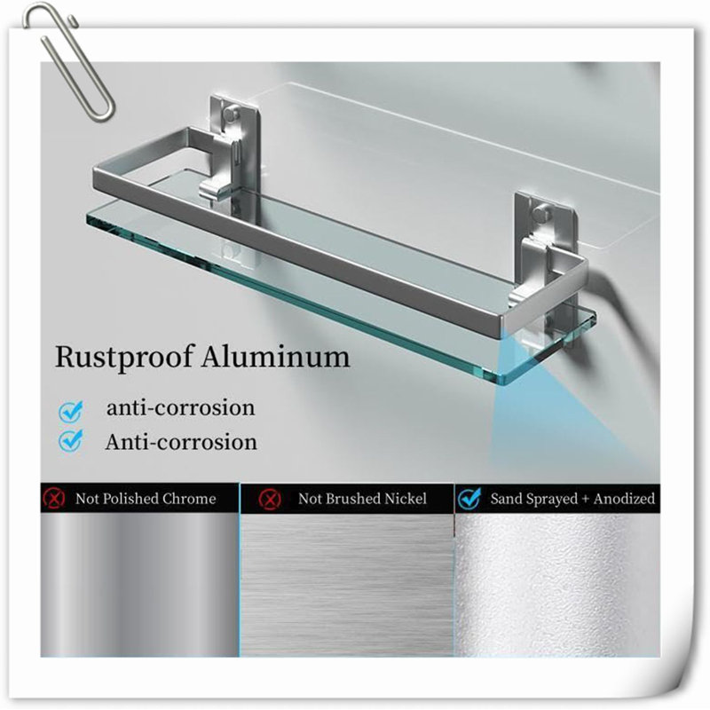 Tablette de douche murale Gavivi, Argent