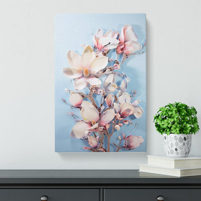 Magnolia Flower Expressionism No.3 - Wrapped Canvas