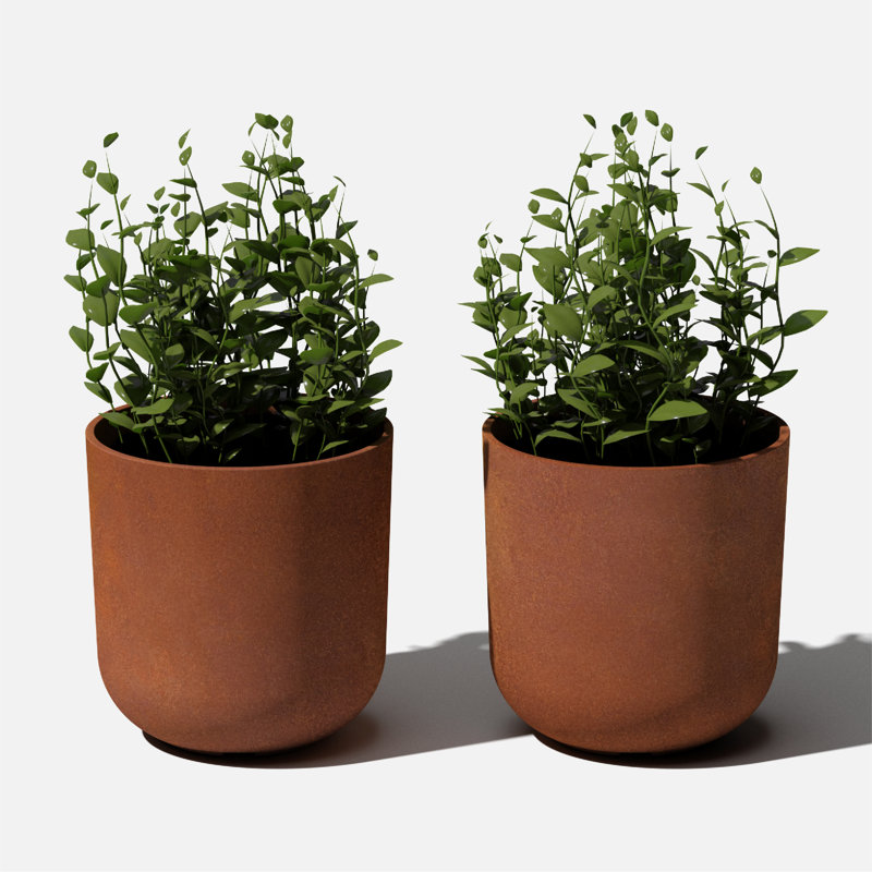 Veradek Patina Series Kona Round Planter, 2, 10.25" H x 10" W x 10" D