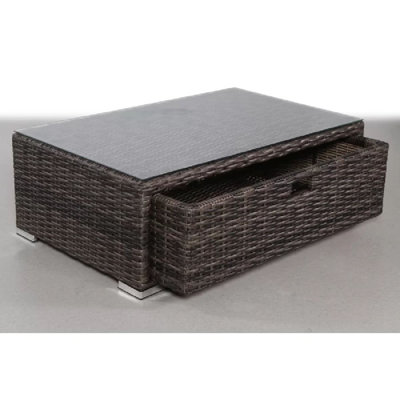 Wicker Fully assembled Storage Coffee Table - Brown by Latitude Run