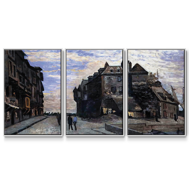 La Lieutenance à Honfleur, 1864, 3 pièces, H 24 po x l 48 po x P 2 po, Blanc
