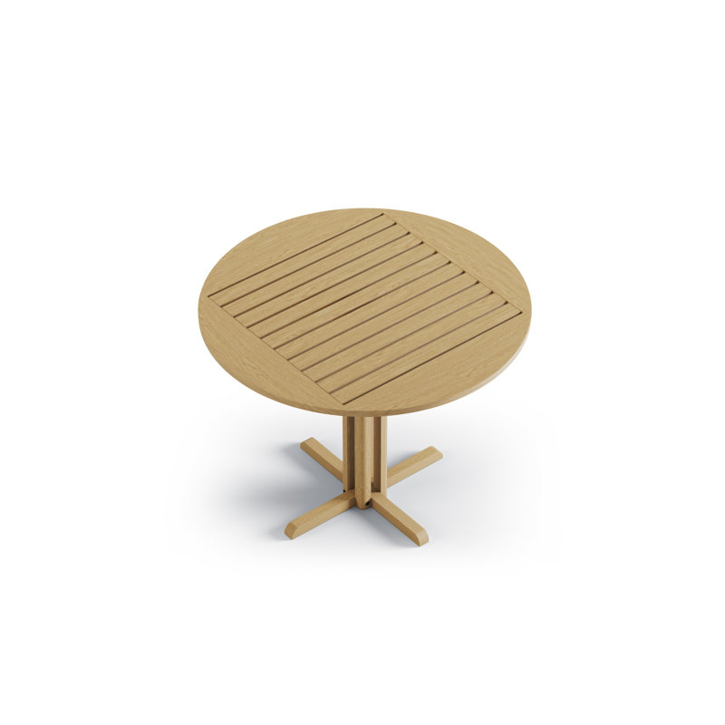 Round Ash Outdoor Bistro Table , 90cm cm W 90cm cm D, Light Brown