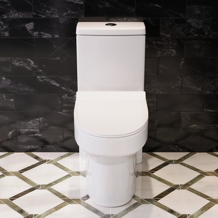 Compact ADA  Toilet  with High-Efficiency Dual Flush, Comfort Height with Upgraded Ultra-Thin Tank And Lid(Seat Included)