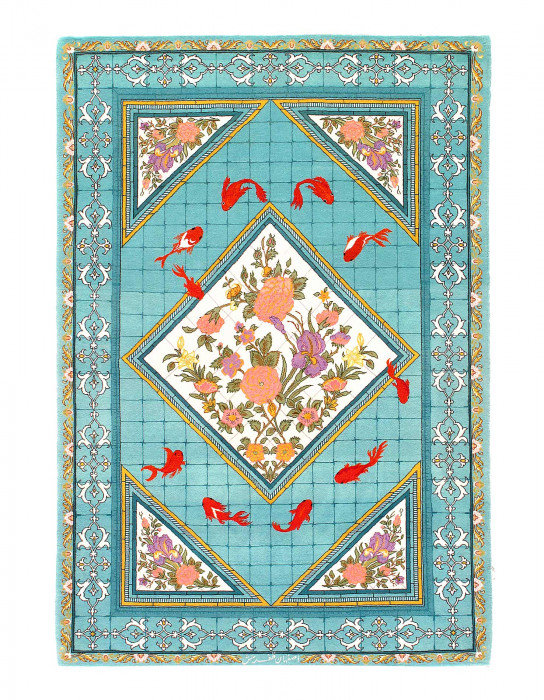 Tapis unique en laine et soie Jakeela