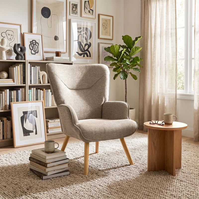 Upholstered Accent Chair, Sand