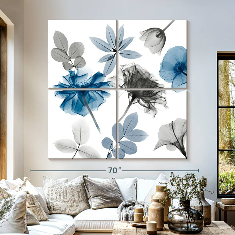 Collage floral I, H 57 po x l 57 po