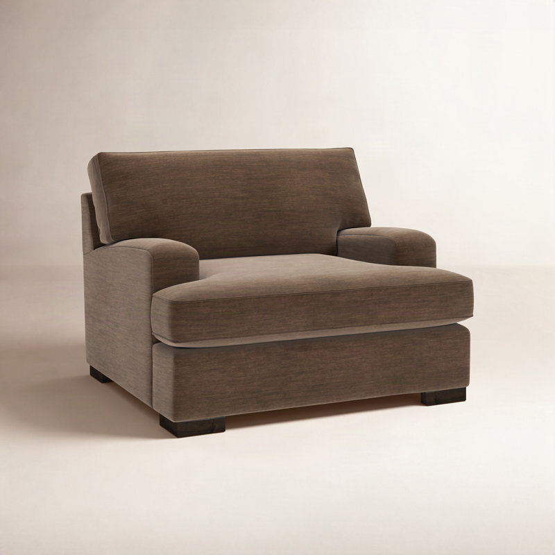 Chaise et demi Brooklyn Chloe, Chenille texturée Evan Bark