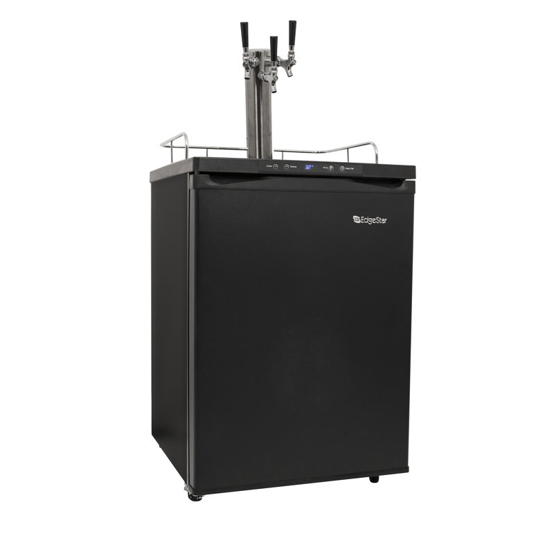 EdgeStar 5.6 Cubic Feet Triple Tap Freestanding Kegerator with, Black
