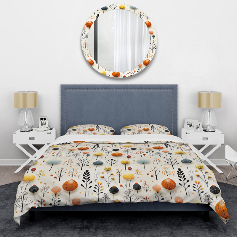 Ensemble de housse de couette Nordic Grace, Housse de couette pour grand lit et 2 taies décor
