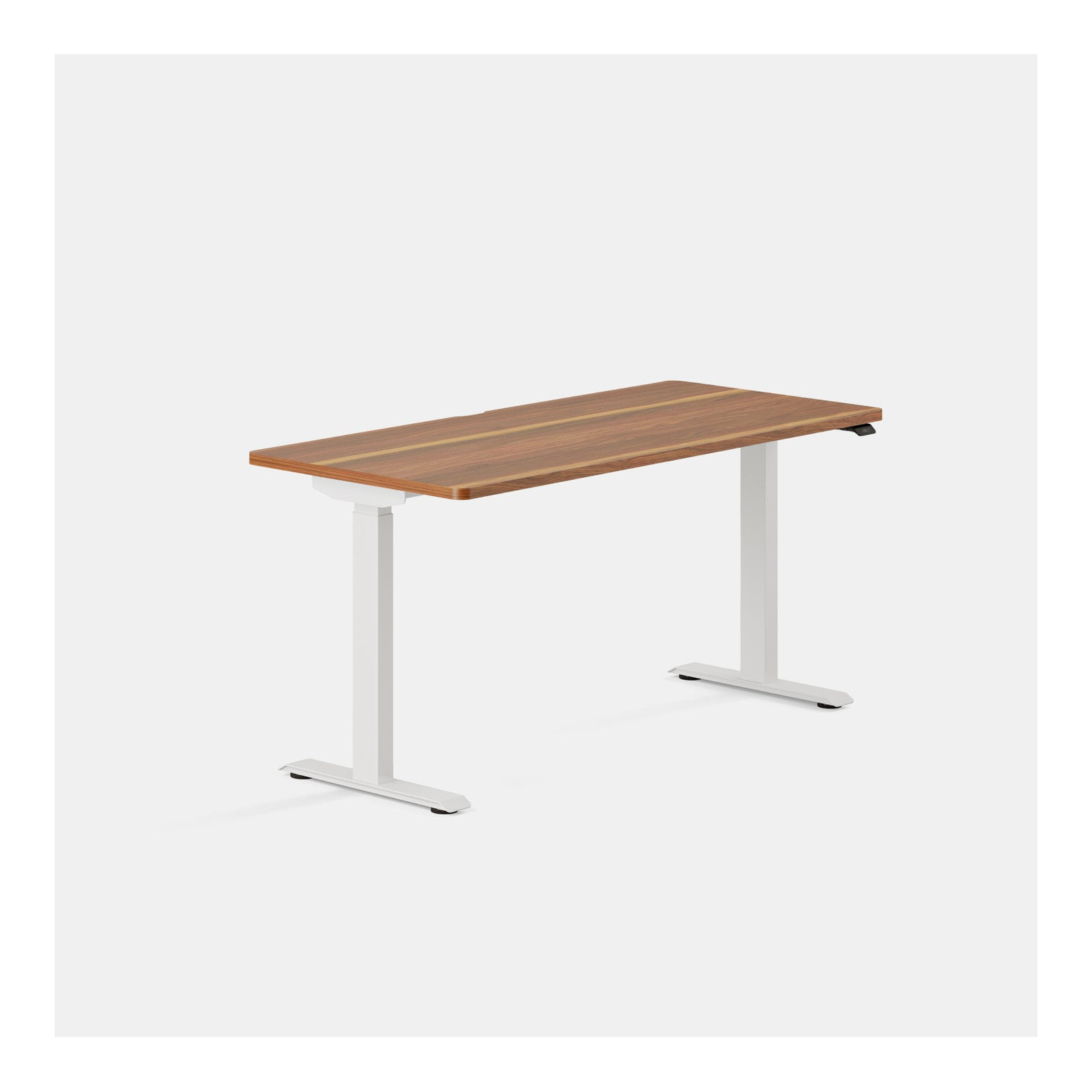 Duo Standing Desk, Charcoal, 47.3" H x 58" W x 27" D, Walnut