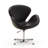 Raspberry Modern Vegan Leather Upholstered Metal Swivel Balloon Chair in Black-1281686549