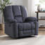 Luxueux fauteuil inclinable manuel argenté avec tissu doux pour la peau et deux porte-gobelets