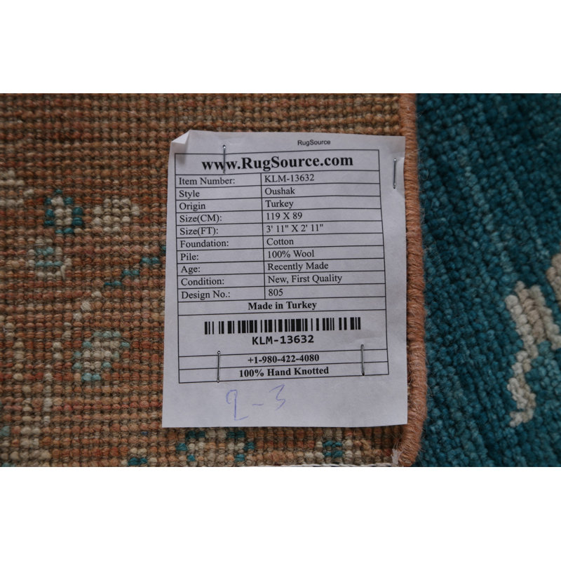 One-of-a-Kind 2'11" X 3'11" New Age Wool Area Rug in Blue