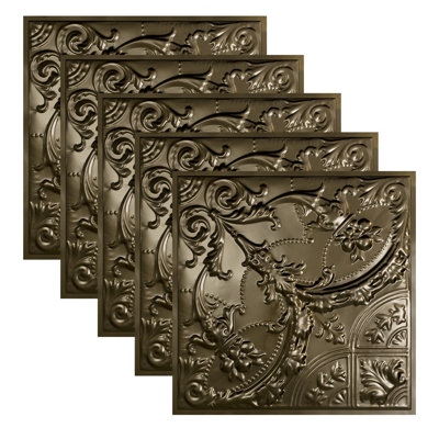 Dalle de plafond 2 pi x 2 pi en étain Great Lakes Saginaw (paquet de 5)