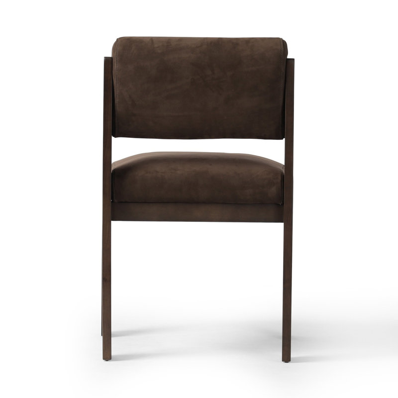 HAMLET Upholstered Dining Chair, Black Genuine Leather