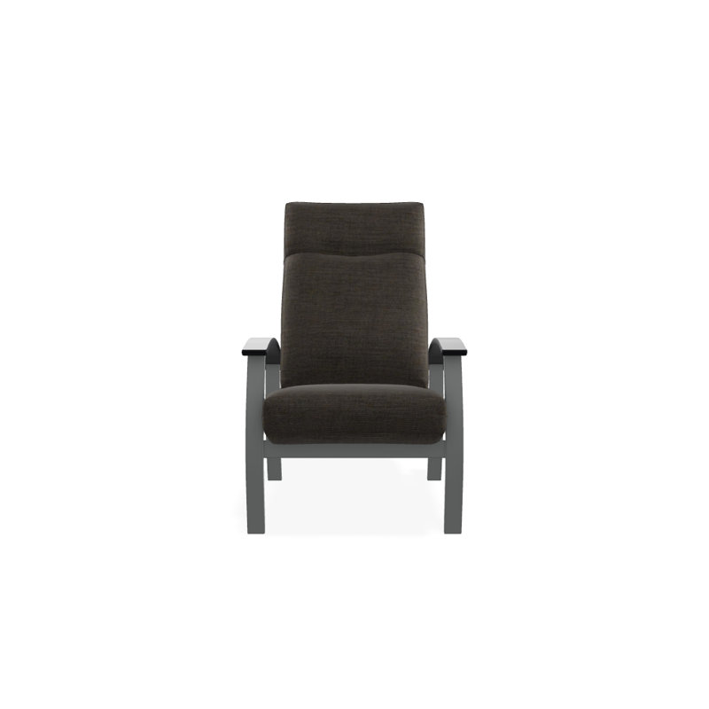 Chaise de patio inclinable avec coussins Askar, Tissage uni cendre coulée Sunbrella®, Noir P70, Graphite texturé