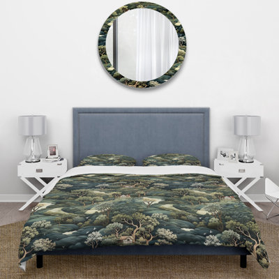 Forest Woods Moody Patterns I - Botanical Duvet Cover Set