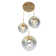 Junathaen 3 - Light Dimmable Gold Chandelier with Gradient Glass Shade