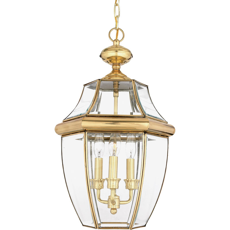 Newbury 3 - Light Outdoor Lighting, Polished Brass
