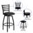Lomonaco Ladder Back Swivel Metal Barstool with Vinyl Upholstered Seat-94595984-33495675