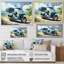 «Blue Scooter», impression sur toile-71783363-71783366