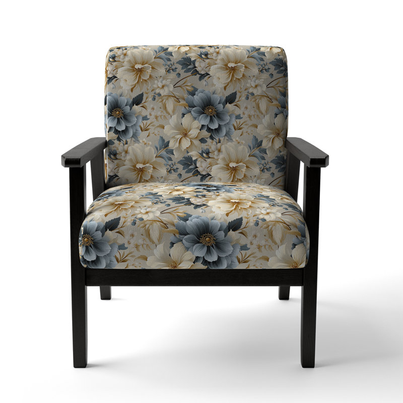 Chaise d'appoint florale Cobalt, Motif fusion néo-victorienne XII