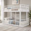 Lit superposé en métal Sheneza Twin XL Over Twin XL avec barrières de sécurité pleine longueur, échelle intégrée et lattes de support de matelas