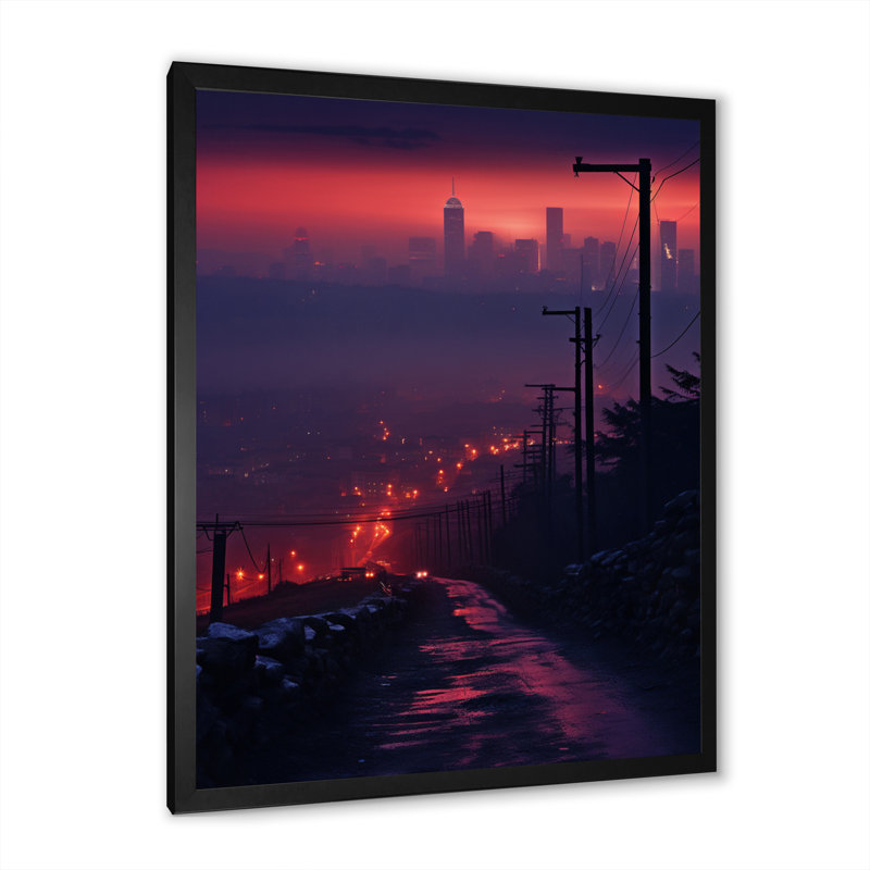 «Nights» de Lalita Ethereal City sur toile, H 20 po x l 12 po x P 1 po, Cadre photo noir