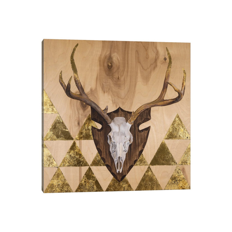 Buck Skull by Andrea Fairservice - Print on Canvas, 45.72 cm H x 45.72 cm W x 3.175 cm D, Wrapped Canvas