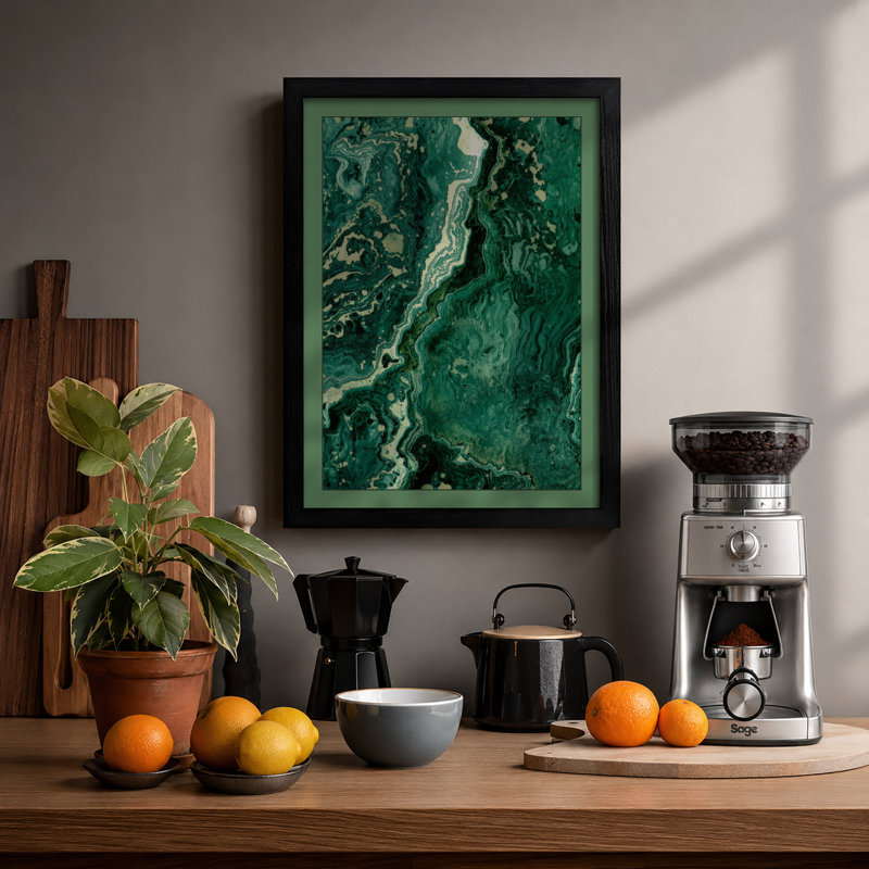 River Through Wilderness Landscape - Print, Black, A3 - 42.0 x 29.7 cm