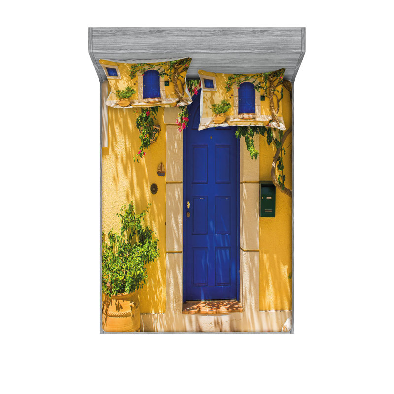 Multicolore drap-housse et coussin décoratif Ambesonne