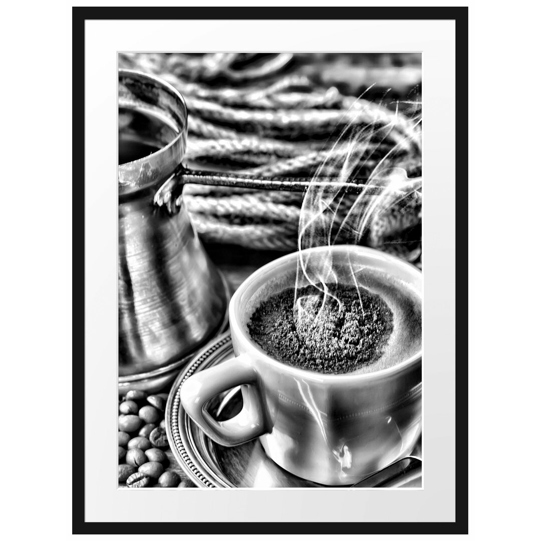 Gerahmtes Poster Kaffe Kaffeetasse Kaffee