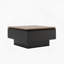Table basse à plateau relevable de 31 pouces pour le salon, table basse moderne avec rangement caché, table centrale carrée, plateau noir et brun