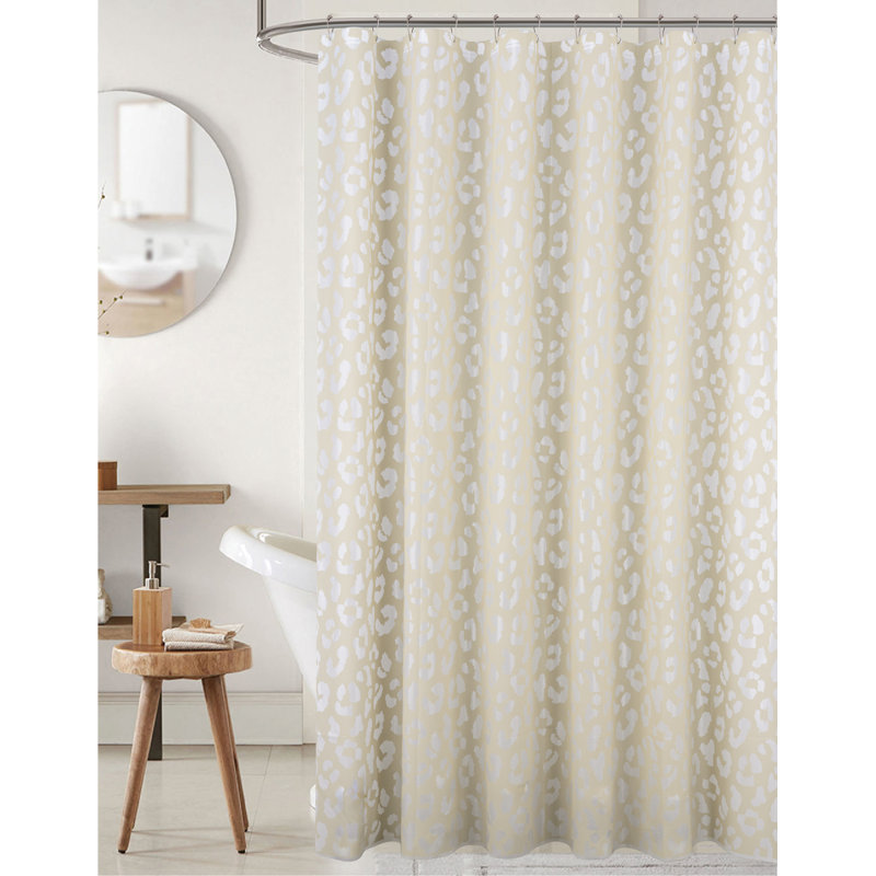 Rideau de douche imperméable Leopard Peva, Tanné