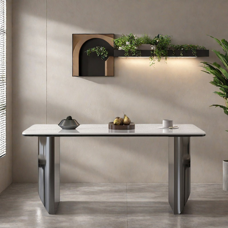 Simple family light luxury rectangular table, 29.52"H x 55.11"L x 31.49"W