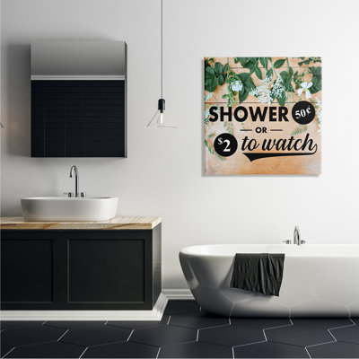 «Shower Fifty Cents Or Watch», art mural sur toile tendue surdimensionné par Yvonne Coleman Burney