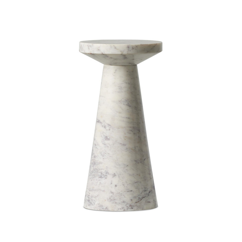 Mabel Nesting End Table-Short-Veined White Marble, 20.5" H x 10" W x 10" D