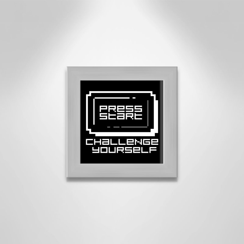 Challenge Yourself Sports, 10" H x 10" W x 0.63" D, Silver Flat Framed