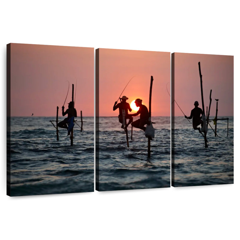 Stilt Fishermen, 36" H x 57" W